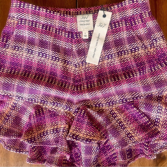 CINQ À SEPT Lexie Box Weave Ruffle Shorts Sz 2 NWT $395 retail - Picture 6 of 10